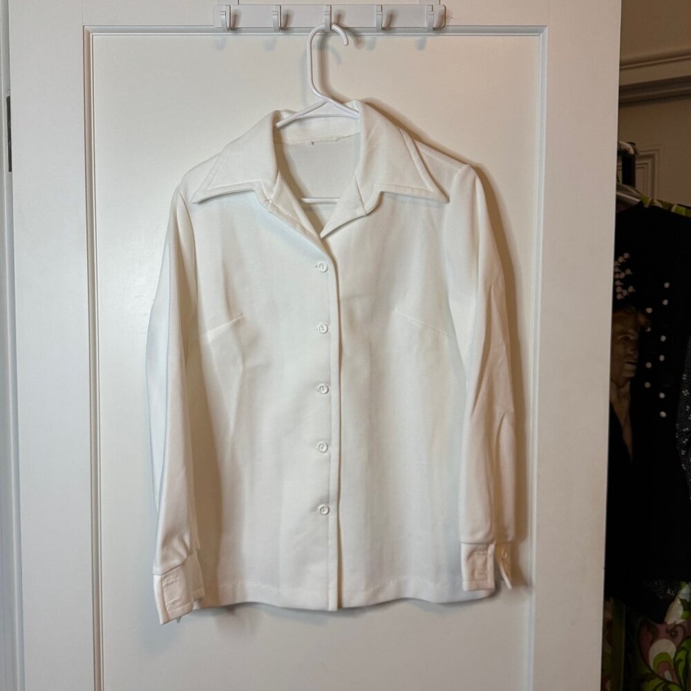 Vintage Polyester Button up Top sz XL